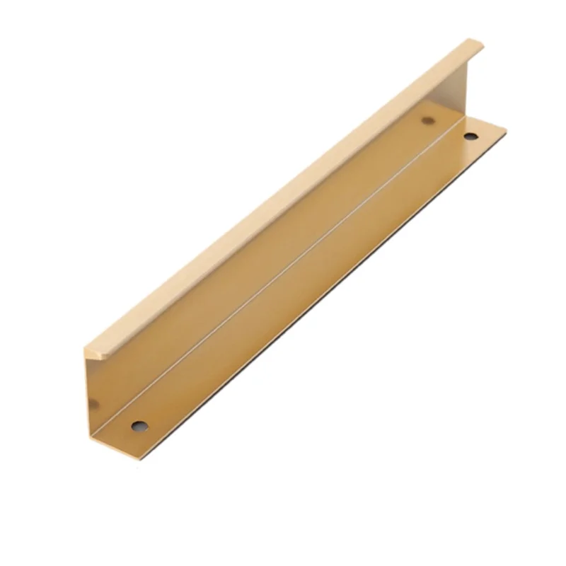 Aluminum Alloy Cabinet Pulls Handles Embedded Wardrobe Drawer Metal Pulls with 15mm Self-Tapping Screw - 160 / 200 / Brushed Gold