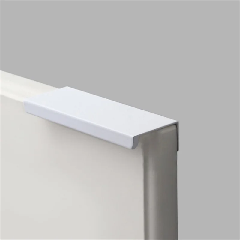 Aluminum Alloy Cabinet Pulls Handles Embedded Wardrobe Drawer Metal Pulls with 15mm Self-Tapping Screw - 64 / 80 / White