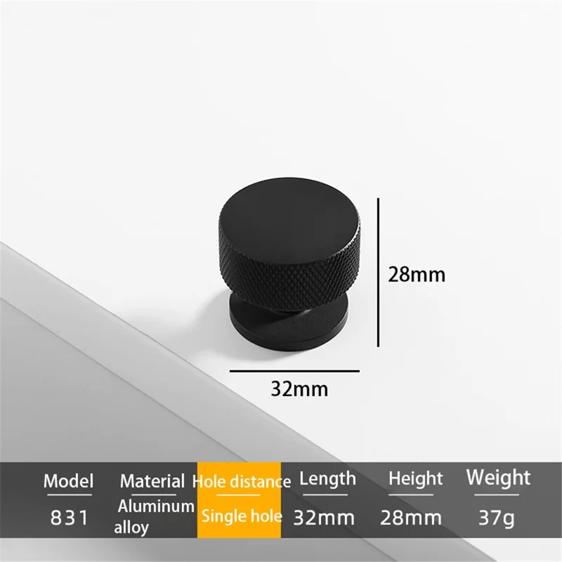 Simple Style Modern Cabinet Pulls Handle Drawer Wardrobe Small Round Pulls Knob with 22mm Screw - 831 / Black
