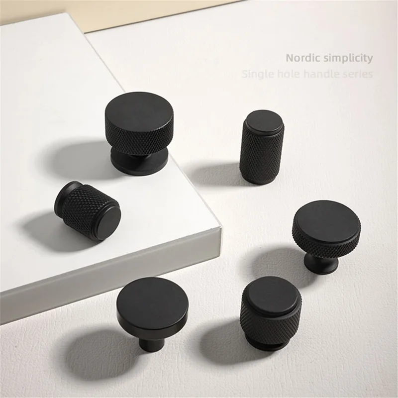 Simple Style Modern Cabinet Pulls Handle Drawer Wardrobe Small Round Pulls Knob with 22mm Screw - 831 / Black
