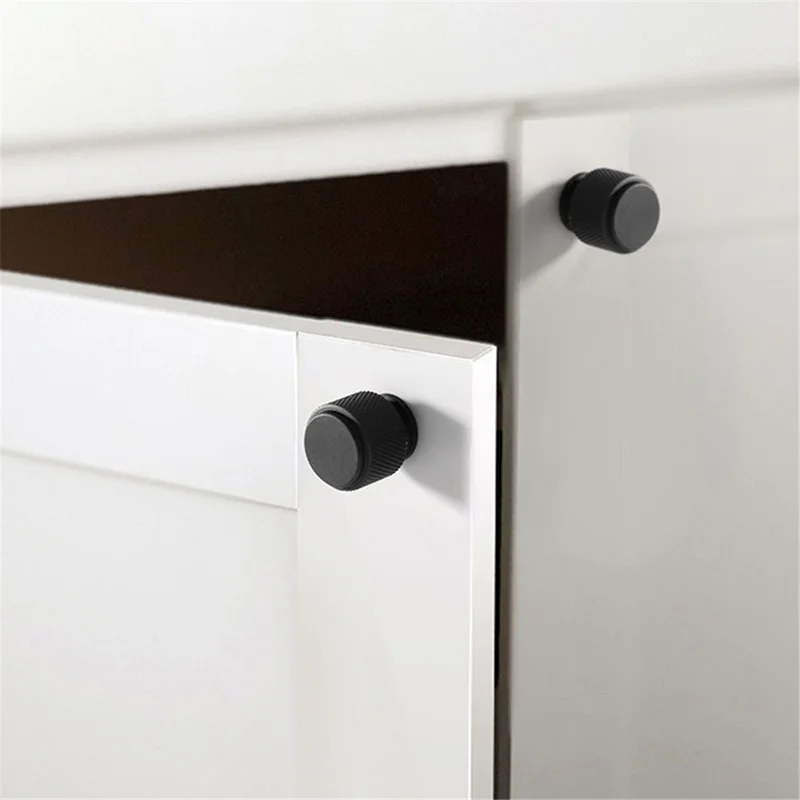 Simple Style Modern Cabinet Pulls Handle Drawer Wardrobe Small Round Pulls Knob with 22mm Screw - 836 / Black