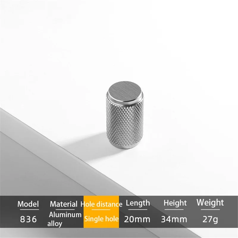 Simple Style Modern Cabinet Pulls Handle Drawer Wardrobe Small Round Pulls Knob with 22mm Screw - 836 / Brushed Silver