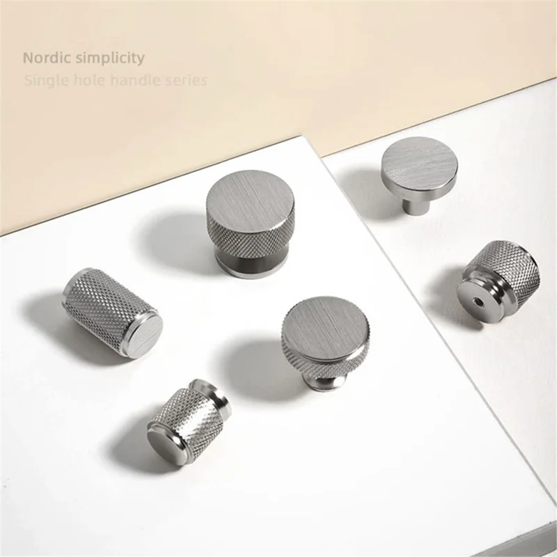 Simple Style Modern Cabinet Pulls Handle Drawer Wardrobe Small Round Pulls Knob with 22mm Screw - 836 / Brushed Silver