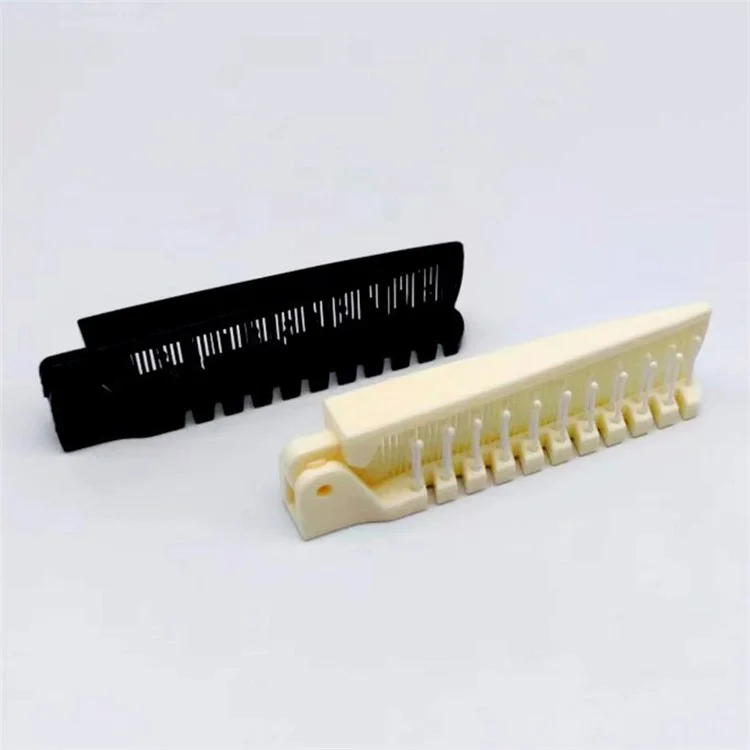 Pente de Viagem Portátil Desemaranhador de Cabelo Escova Dobrável Anti-Estática Ferramenta de Penteado - Branco Leitoso