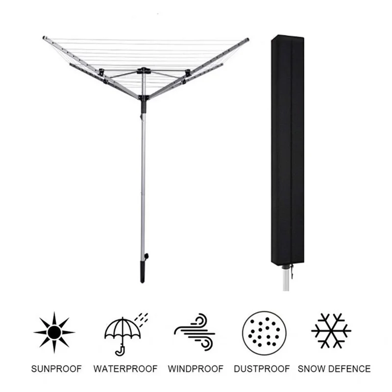 200 x 30 x 30cm Folding Clothes Drying Rack Dust-Proof Cover 210D Oxford Waterproof Clothes Rack Drawstring Bag - Green