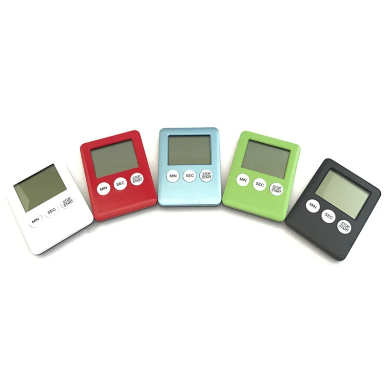 Temporizador de Cozinha Ultra Fino com Tela LCD Grande Exibição Digital Magnética de Contagem Regressiva - Branco