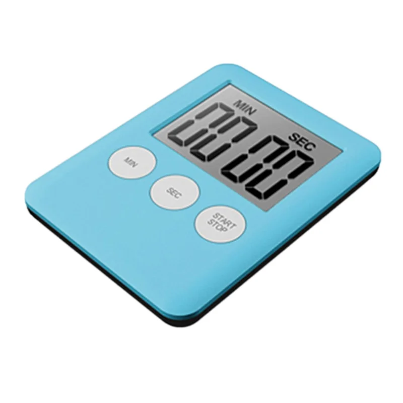 Ultra Thin Kitchen Timer Large LCD Display Digital Magnetic Countdown Cooking Timer - Baby Blue