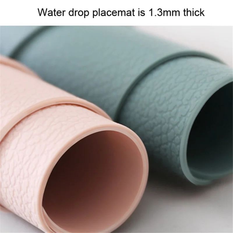 10pcs / Setzen Sie Wasser Drop-förmiger Desktop-tasse Silikonmatte Esstisch Wärmeisolierungspad - Grün