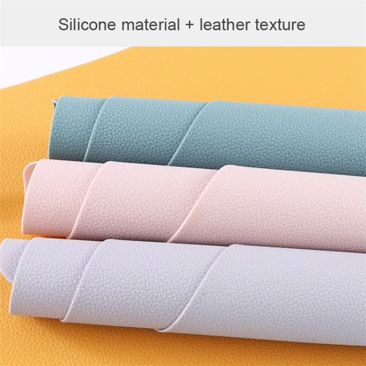 Desktop Silicone Dining Table Mat Heat Insulation Tableware Pad Set with Cup Mat - Red