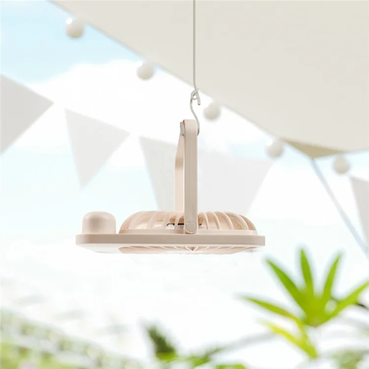 Q3 Digital Display Desk Fan USB Rechargeable 5 Speeds Ultra Thin Mute Cooling Fan (CE Certified) - White