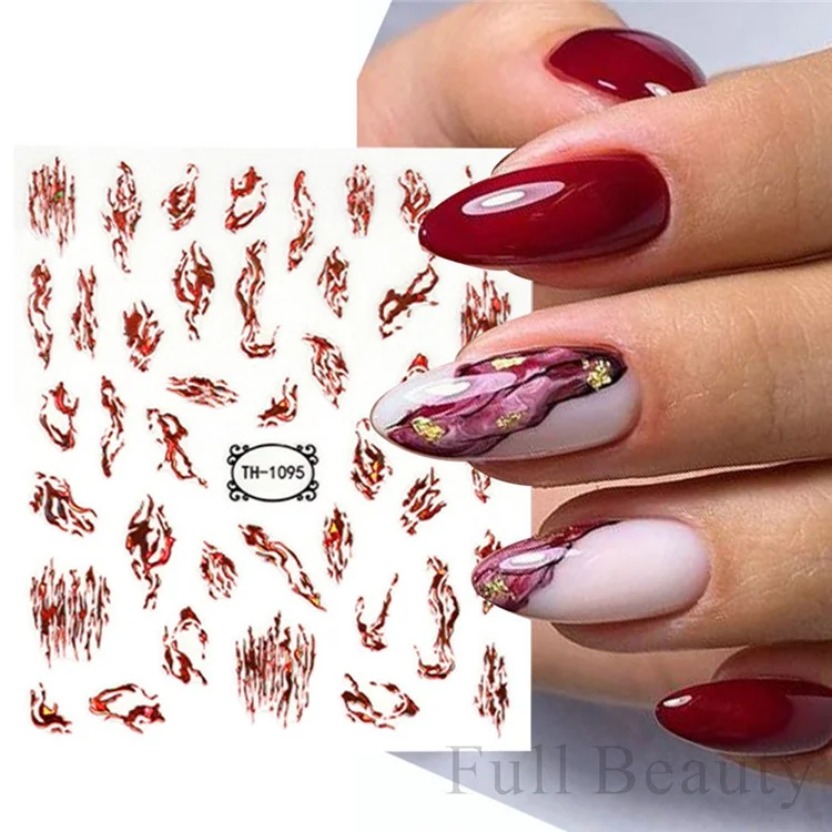 1 Hoja de Pegatinas de Arte de Uñas 3D Rayas Línea Pegatinas de Uñas Autoadhesivas Suministros de Arte de Uñas para Decoración de Uñas DIY - TH-1107