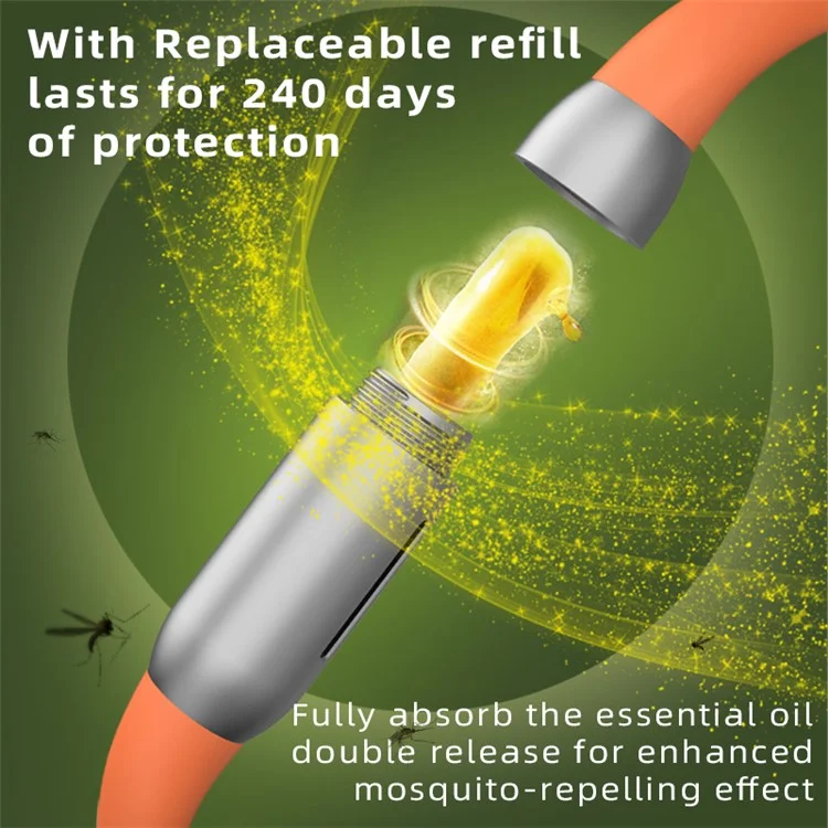 DIROSE M15 Essential Oil Mosquito Insect Bug Repellent Wristband Outdoor Pest Repeller Aluminum Alloy+Silicone Bracelet Watch - Coral