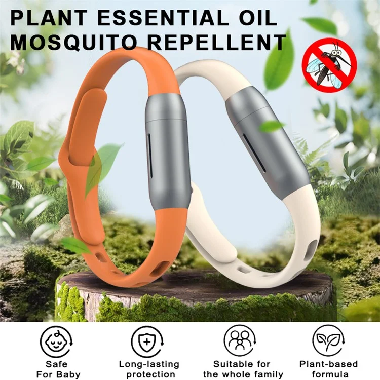 DIROSE M15 Essential Oil Mosquito Insect Bug Repellent Wristband Outdoor Pest Repeller Aluminum Alloy+Silicone Bracelet Watch - Coral