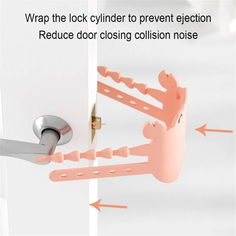 Cartoon Crab Shape Silent Lock Quiet Door Closer Silencer Slamming Latch Cover Doors Noise Preventer - Grey