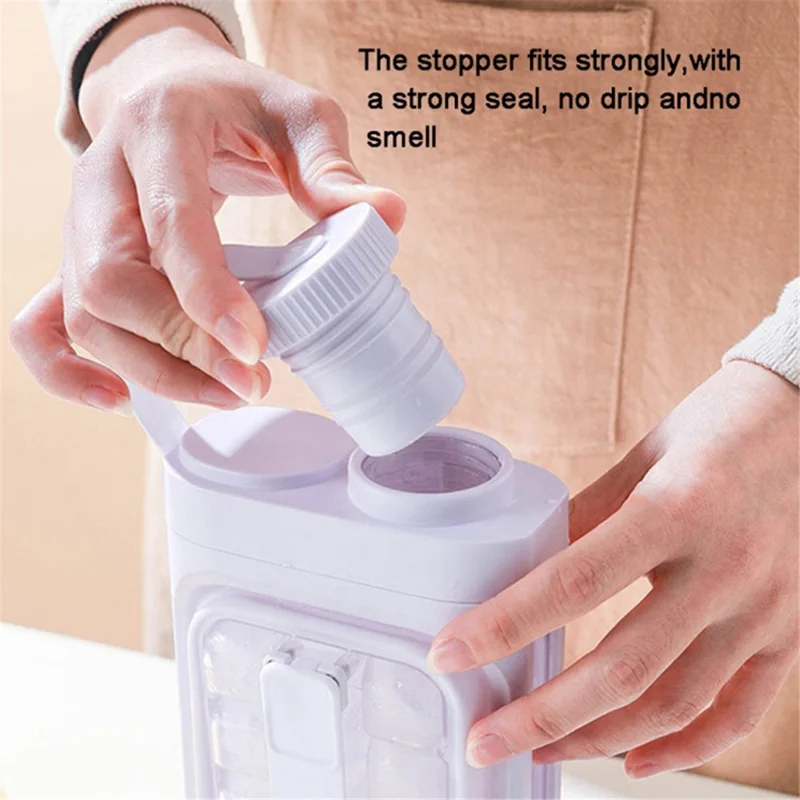 2 in 1 Ice Cube Mold Kettle Portable 17 Grids Ice Maker Bottle (BPA Free, No FDA Certificate) - White