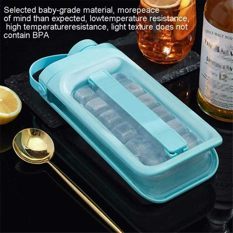 2 in 1 Ice Cube Mold Kettle Portable 17 Grids Ice Maker Bottle (BPA Free, No FDA Certificate) - White