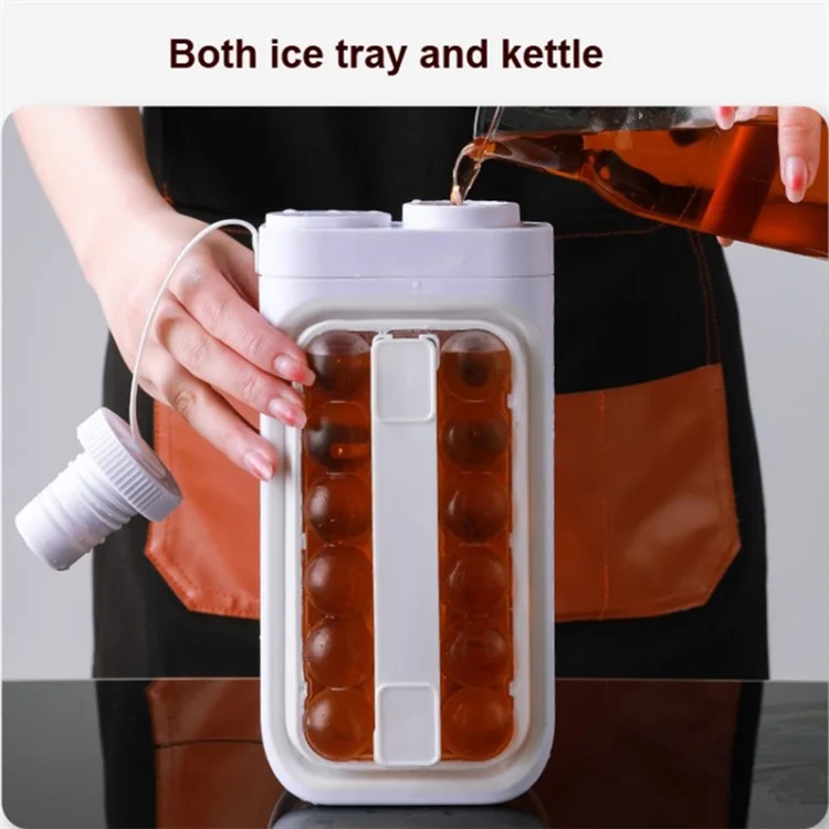2 в 1 Портативный 17-сеточный ледяной шариковый Maker Bottle Round Ice Mold Kettle (BPA Free, без сертификата FDA) - Детский голубой