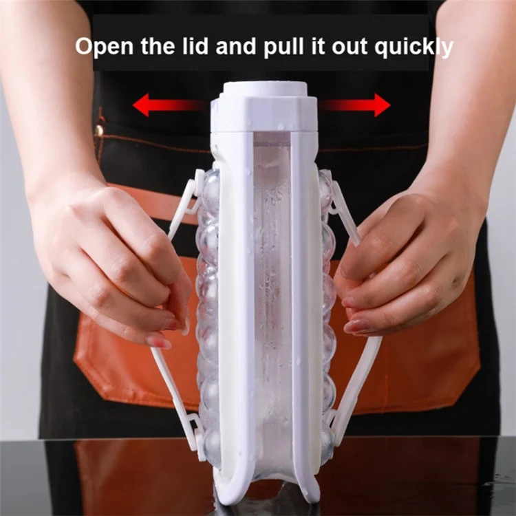 2 в 1 Портативный 17-сеточный ледяной шариковый Maker Bottle Round Ice Mold Kettle (BPA Free, без сертификата FDA) - Детский голубой