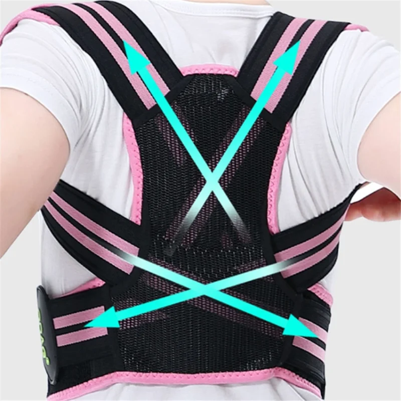 Correttore posturale per bambini Hunchback, cinghia di trazione per le spalle traspirante, regolabile, supporto schiena - Blu / M