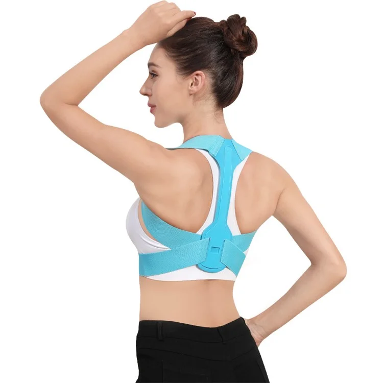 020 Adult Hunchback Corrector Elastic Body Posture Correction Belt Adjustable Back Brace - Blau / S