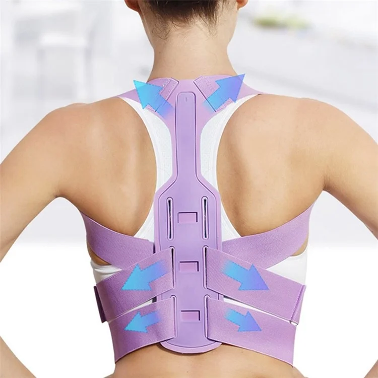020 Adult Hunchback Corrector Elastic Body Posture Correction Belt Adjustable Back Brace - Blau / S