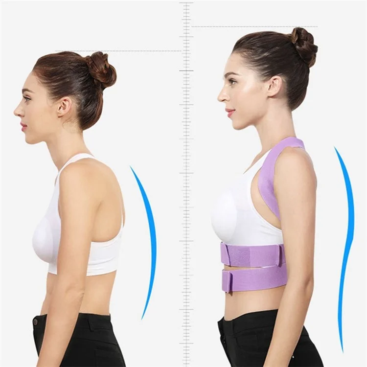020 Adult Hunchback Corrector Elastic Body Posture Correction Belt Adjustable Back Brace - Blau / S