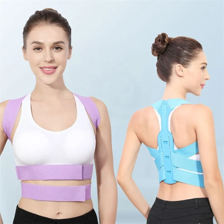 020 Adult Hunchback Corrector Elastic Body Posture Correction Belt Adjustable Back Brace - Blau / S