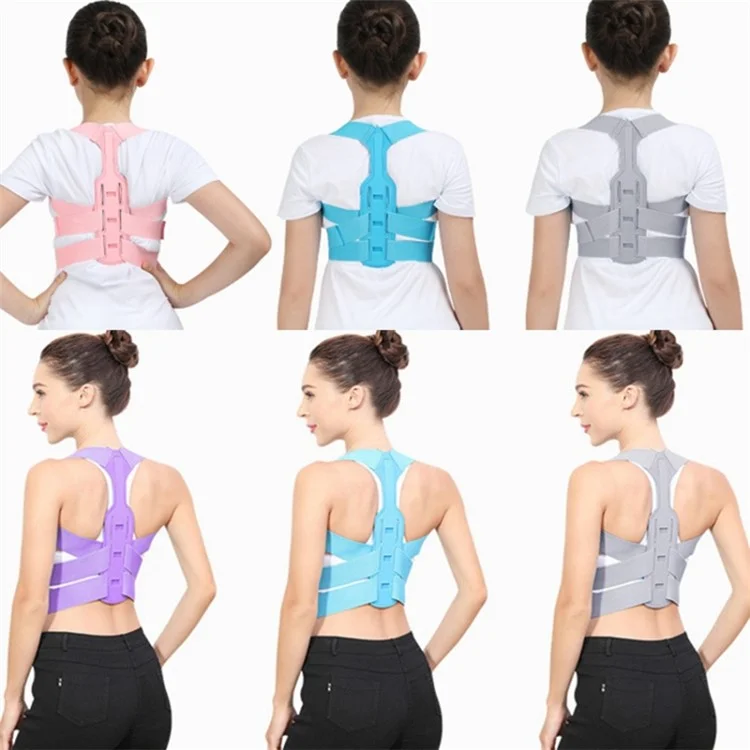 020 Adult Hunchback Corrector Elastic Body Posture Correction Belt Adjustable Back Brace - Blau / S