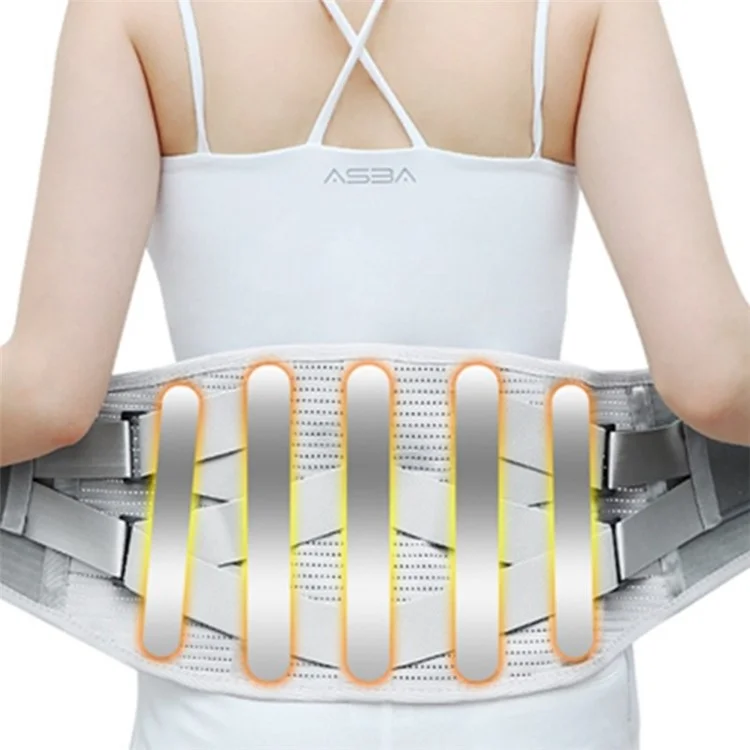 Lower Back Braces Steel Plate Lumbar Support Waist Backbrace Breathable Mesh Design Compression Belt Posture Corrector - M