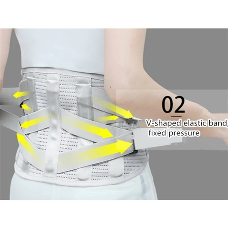 Lower Back Braces Steel Plate Lumbar Support Waist Backbrace Breathable Mesh Design Compression Belt Posture Corrector - M