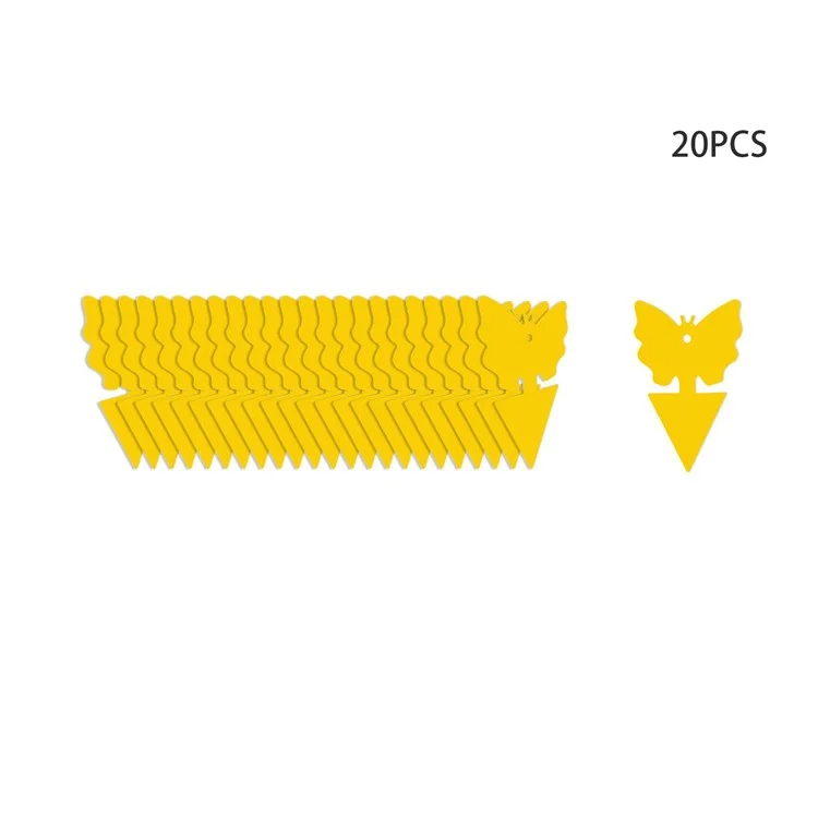 20Pcs Sticky Insect Trap Plant Pest Control Catcher Gardening Supplies Double-sided Yellow PP Sticky Board - Thick Butterfly
