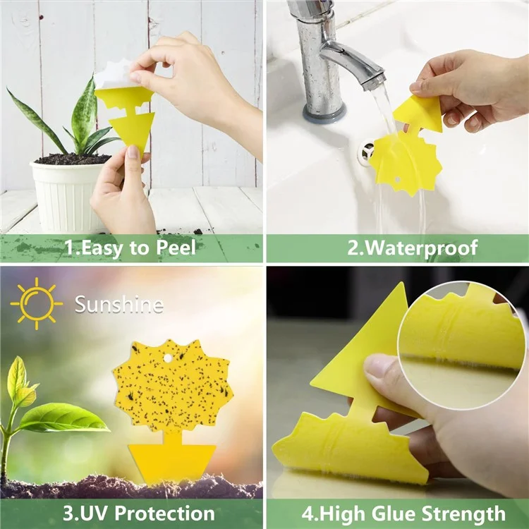 20Pcs Sticky Insect Trap Plant Pest Control Catcher Gardening Supplies Double-sided Yellow PP Sticky Board - Thick Butterfly