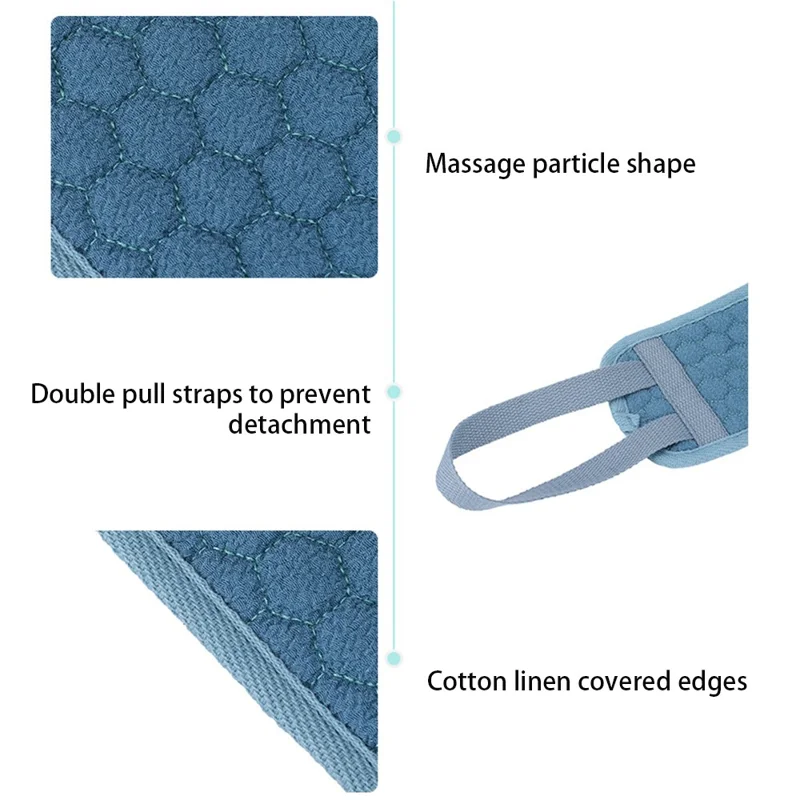 1 Set Fiber Cloth Body Exfoliating Bath Towel Back Skin Scrubber Strap Shower Bath Glove - Coffee