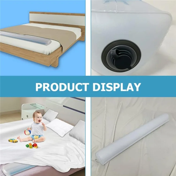 2Peças Barreira Inflável para Cama de Bebê com Proteção de Tecido e Bolsa de Armazenamento (Certificado CPC)