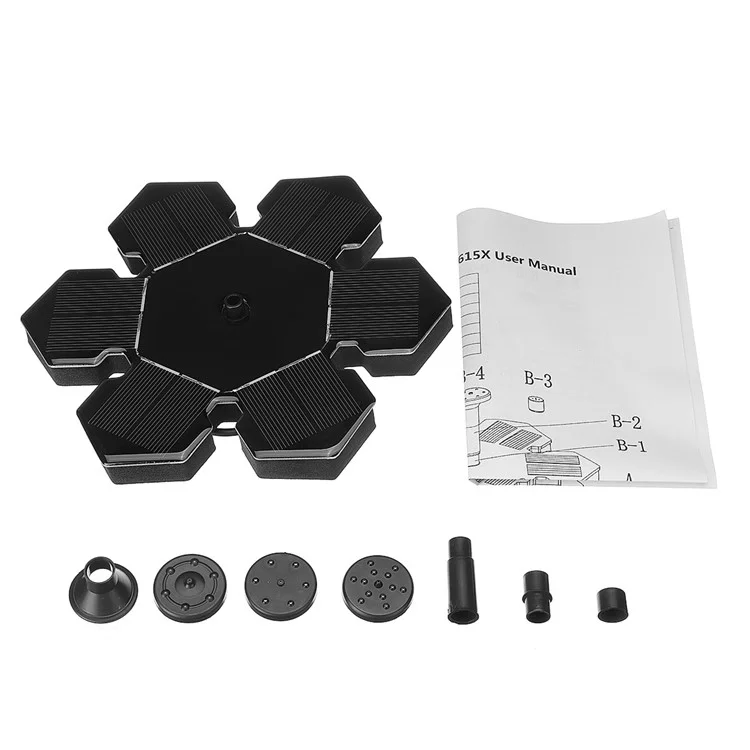 Bomba de Água com Alimentação Solar Mini AS20A para Decoração de Jardim, Tanques de Peixes Flutuantes