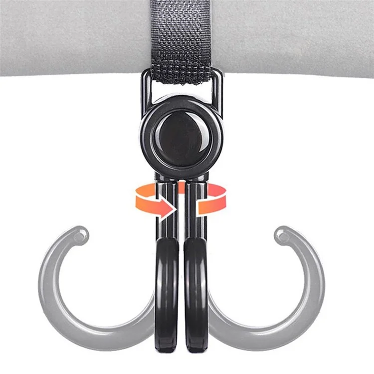 Baby Stroller Pram Dual-Hook Hanger Pushchair ABS Hook for Baby Changing Bag Handbag