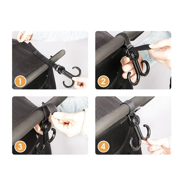 Baby Stroller Pram Dual-Hook Hanger Pushchair ABS Hook for Baby Changing Bag Handbag