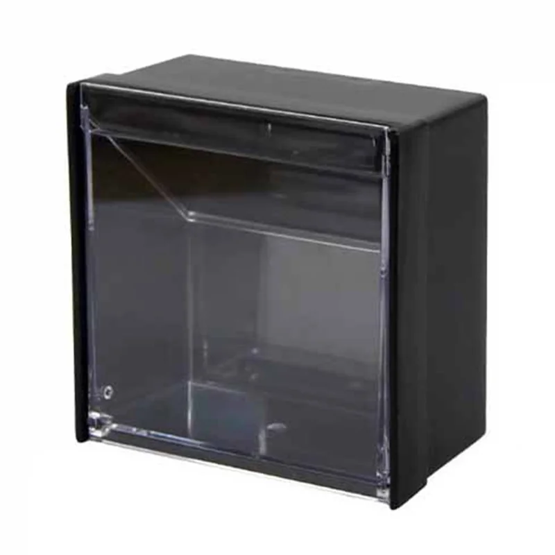 Magnetic Wall Mount Storage Box Small Objects Organizer Container, Short Style, 8.5x8.5x4.6cm - Black