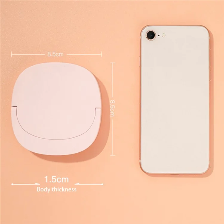 Specchio da Viaggio con Luce per il Trucco, Portatile, Piccolo, Tascabile, Mini Specchio a Mano con Lampada per il Trucco - Bianco