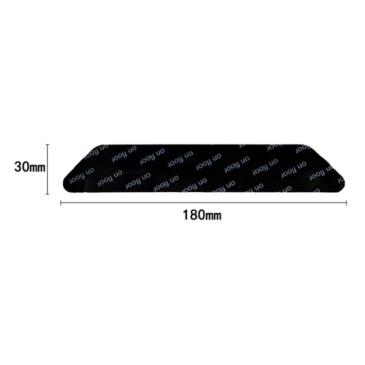 8Pcs / Set Anti-Slip Anti-Curling Carpet Fixed Sticker Floor Rug Mat Corner Pad, Trapezoid Shape, 30x180mm - Black