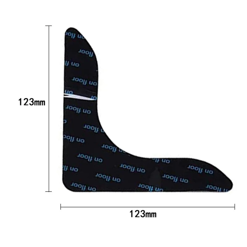 8Pcs / Set Carpet Non-Slip Sticker Floor Rug Fixed Sticker Corner Gripper Pad, Right Angle L-Shape, 123x123mm - Black