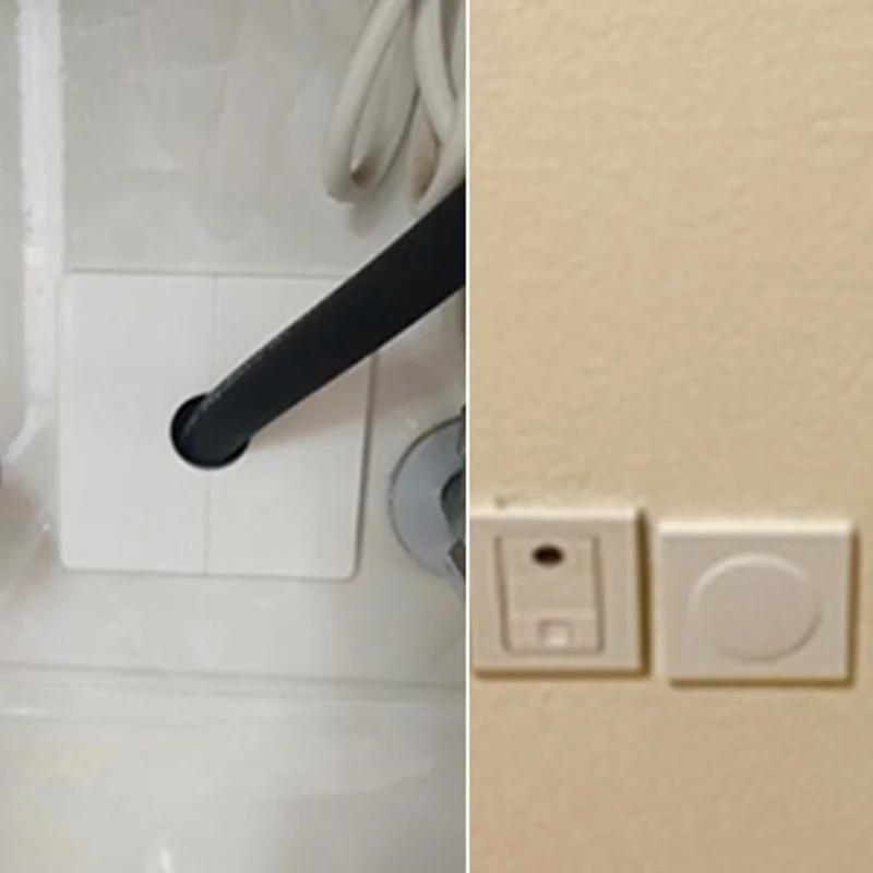 ABS Wall Hole Decorative Cover Pipe Cover Air Conditioning Hole Patching Tool - Square Split / White