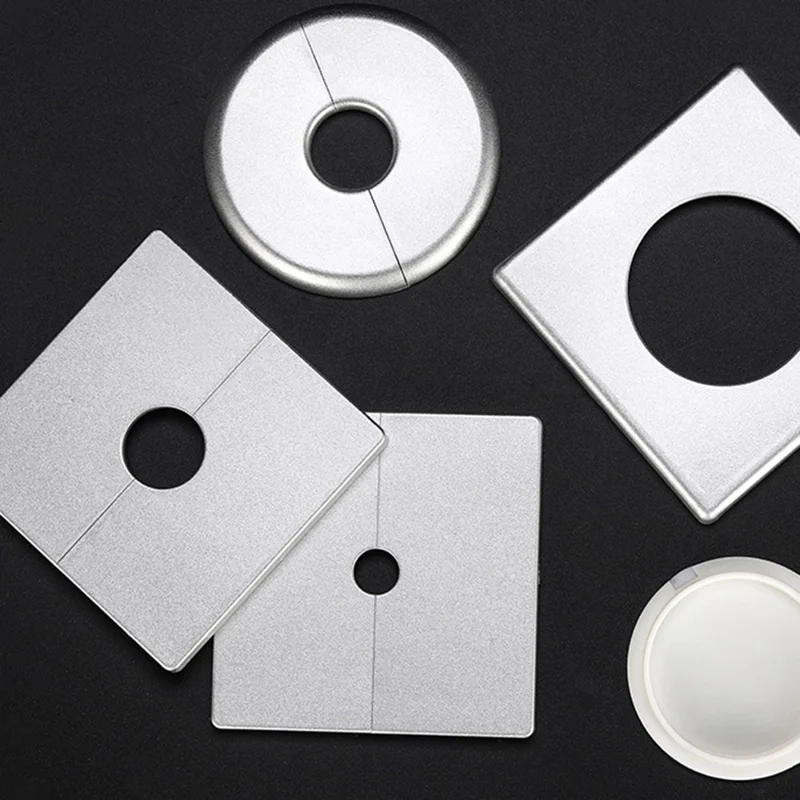 ABS Wall Hole Decorative Cover Pipe Cover Air Conditioning Hole Patching Tool - Square Split / White
