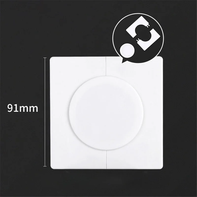 ABS Wall Hole Decorative Cover Pipe Cover Air Conditioning Hole Patching Tool - Square Split / White