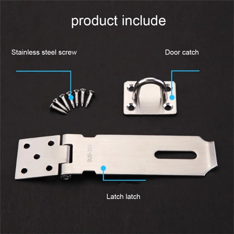 Candado de seguridad para puertas de 5 pulgadas de acero inoxidable 304 Hasp antirrobo para ventana Gabinete