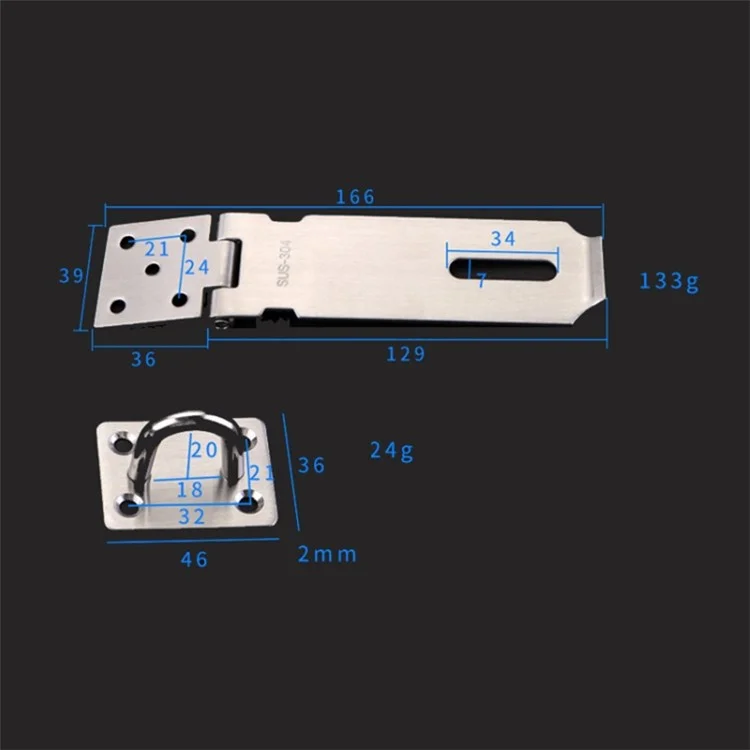 Candado de seguridad para puertas de 5 pulgadas de acero inoxidable 304 Hasp antirrobo para ventana Gabinete