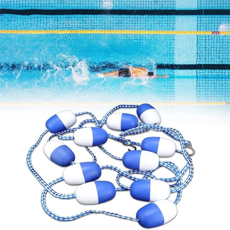 K-303 5m Swimming Pool Floating Safety Rope Lane Divider with Hook and 7 Bi-Color Floats