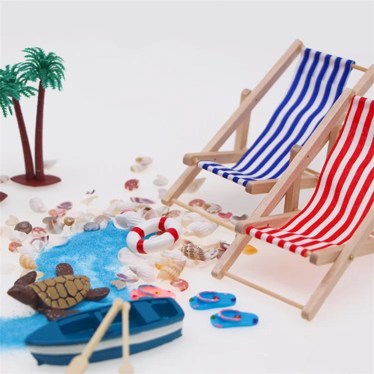 Mini Beach Set Miniature Model Ornament Summer Ocean Simulation Scene Photo Decoration Props