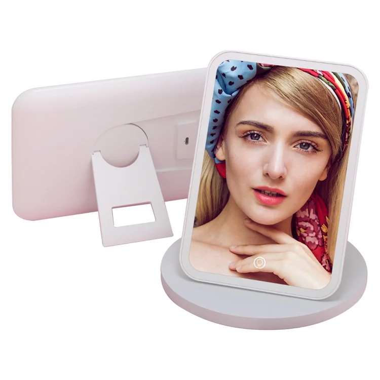 FLYMIRO Miroir de Maquillage à Rotation à 360 Degrés avec Éclairage LED Miroir de Vanité de Table