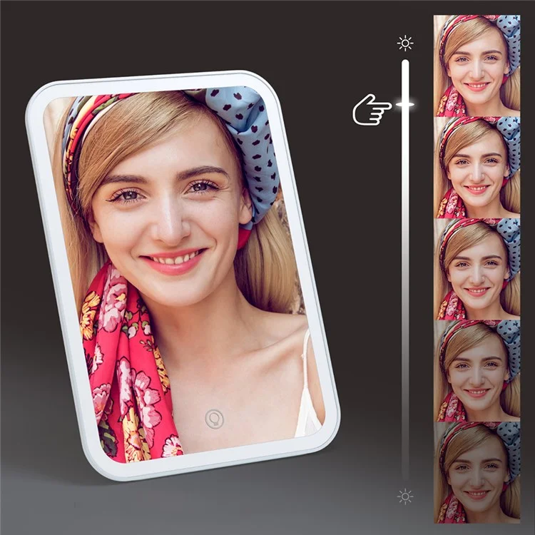 FLYMIRO Miroir de Maquillage à Rotation à 360 Degrés avec Éclairage LED Miroir de Vanité de Table